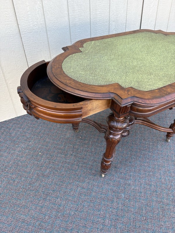 67072 RARE Walnut Victorian Lamp Table with a Drawer on Each End gallery
