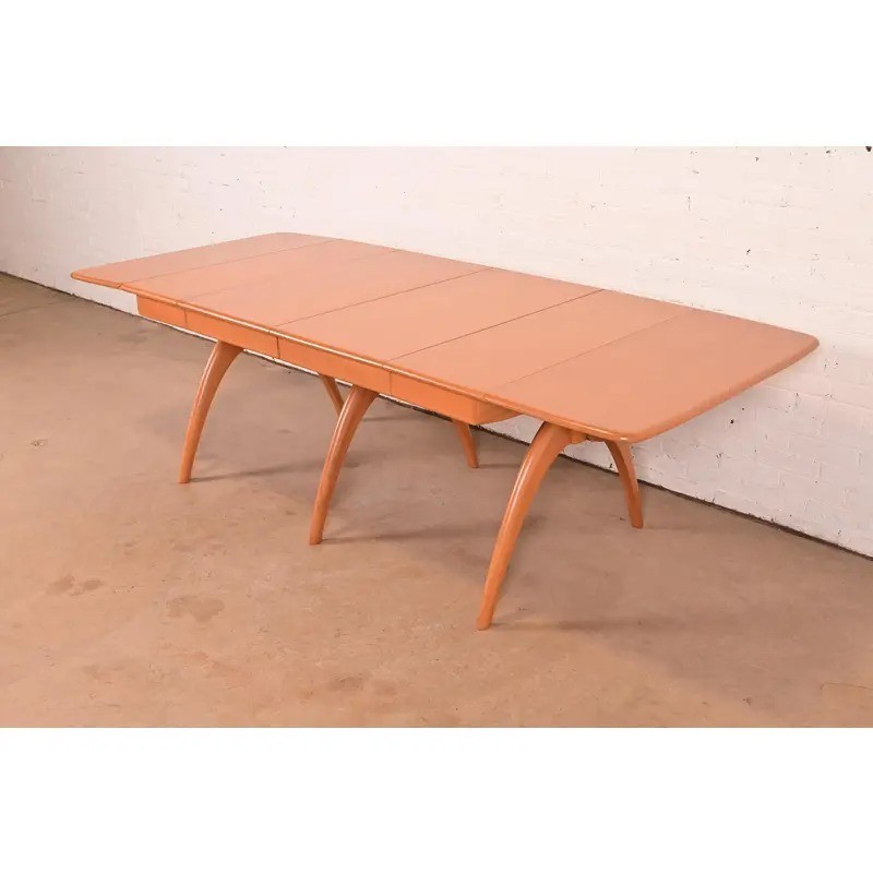 Heywood Wakefield Mid-Century Modern Extension Dining Table, Newly Refinished