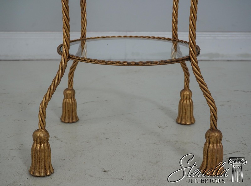 L61270EC: Authentic Corda Gold Finish Forged Iron Tall Tier Table gallery