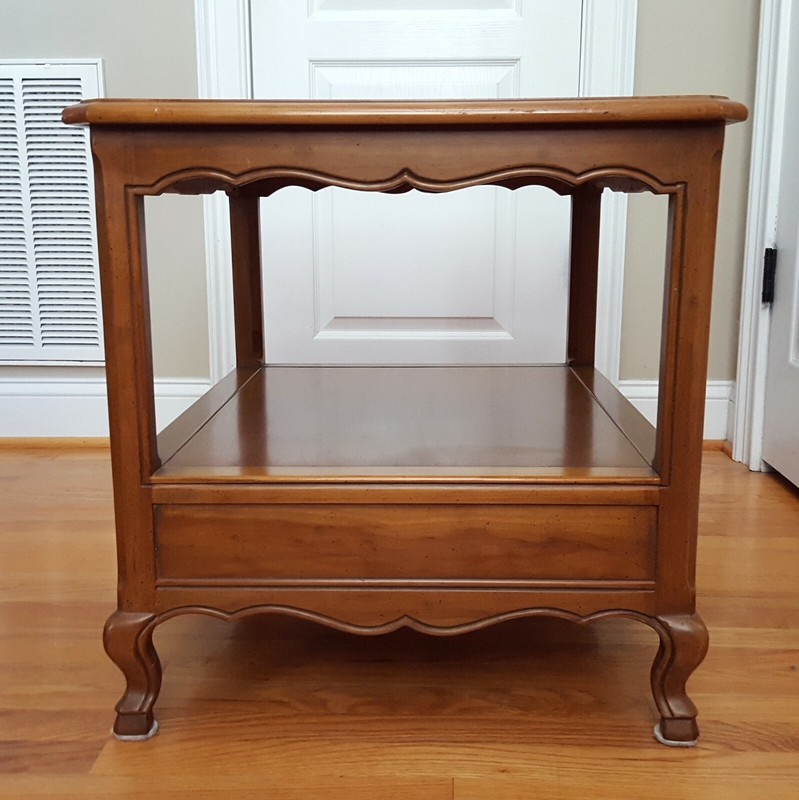 Vintage Drexel Heritage MCM End Table Two Tier Fruitwood/Pecan Lovely Warm Brown gallery