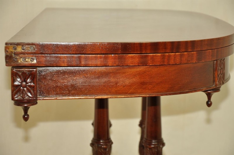 Gorgeous Duncan Phyfe Style Mahogany Flip Top Card Game Table c. 19th cent. gallery