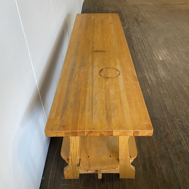 Vintage Antique Butcher Block Welded Michigan Maple Block Co Table Mid Century gallery