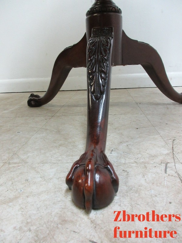 Baker Historical Charleston Mahogany flip Top Center End Table Ball Claw gallery