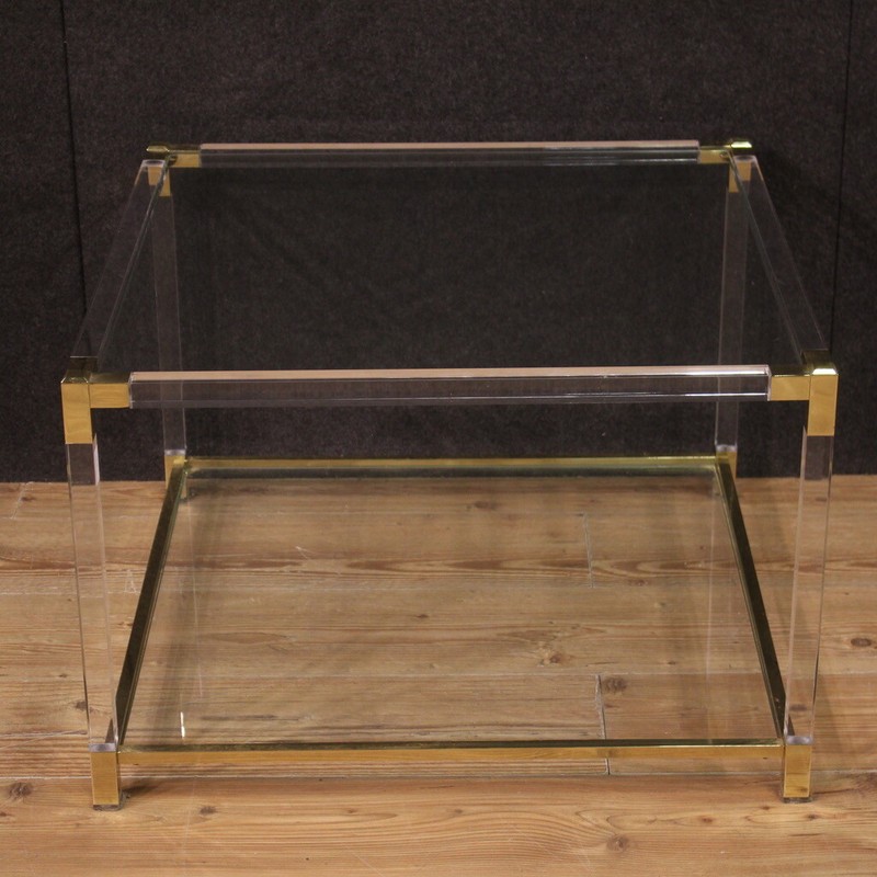 Living room coffee table glass and metal design furniture 80s modern vintage gallery