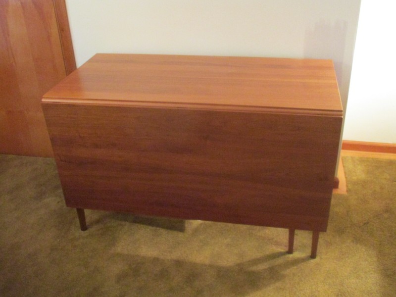 Walnut Gate Leg Drop Leaf Dining Table with Tapered Legs
