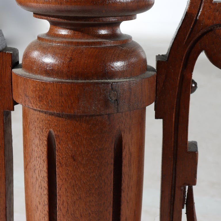 Renaissance Revival Carved Walnut Marble Top Stand c1890 gallery