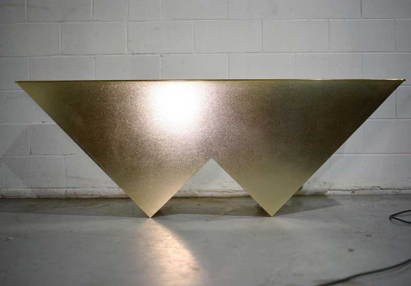 1980s Gilt Low Coffee Table in a W Shape gallery