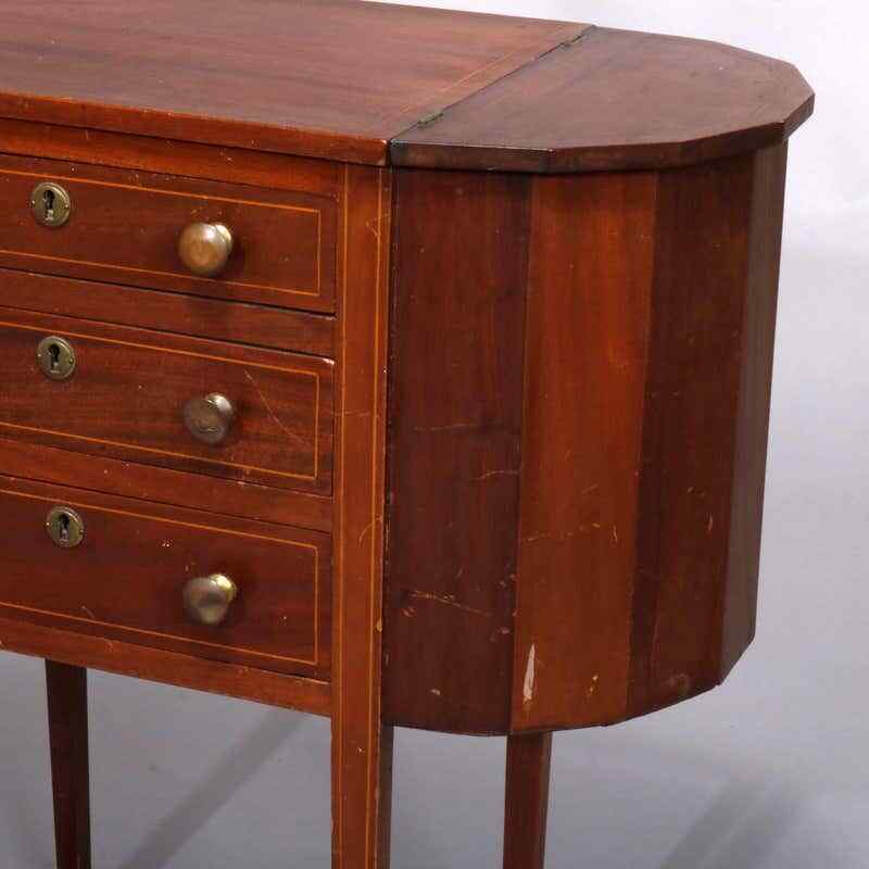 Antique Mahogany Sewing Stand with Project Pockets C1930 gallery