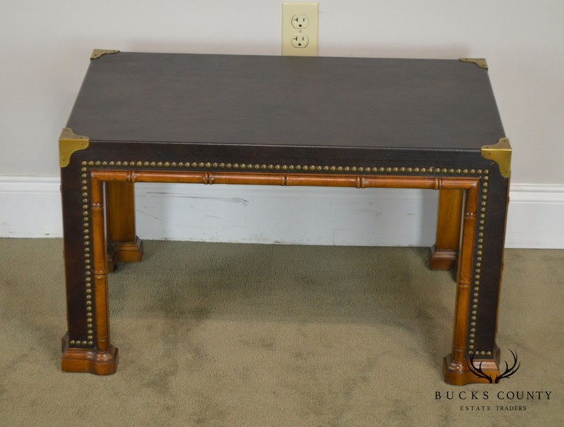 Drexel ET Cetera Vintage Faux Bamboo Leather Wrapped Parsons Coffee/Side Table gallery