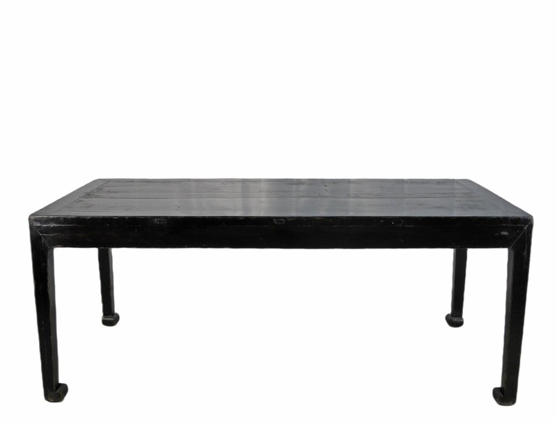 35" Tall Antique Black Lacquer Table gallery