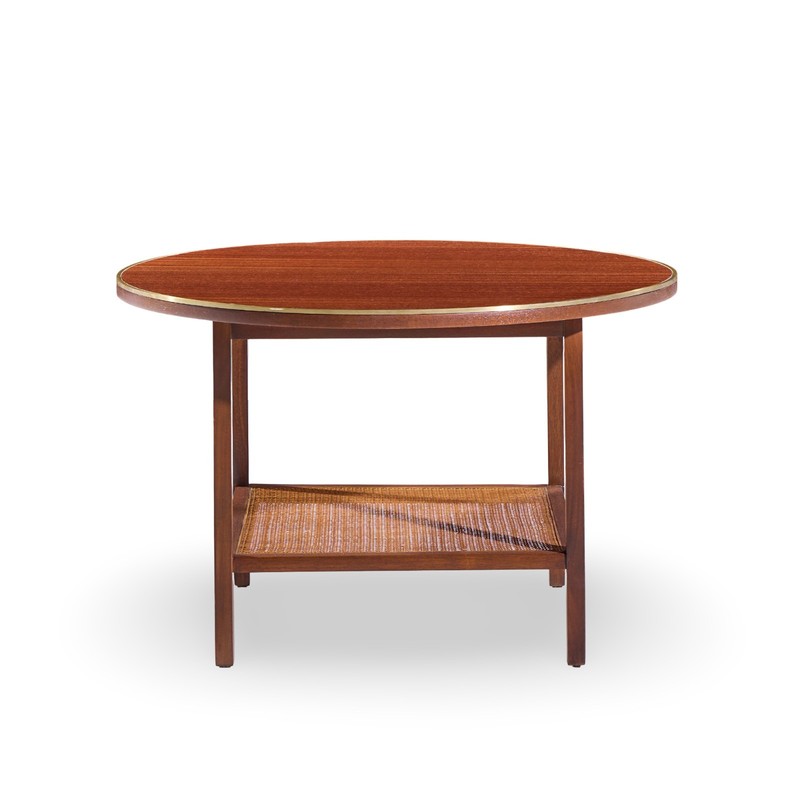 Paul McCobb for Calvin Mid Century Walnut and Cane Coffee Table gallery