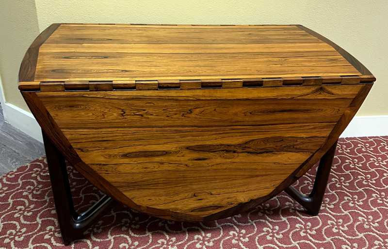 Kurt Ostervig for Jason Furniture MCM dropleaf Rosewood Dining Table