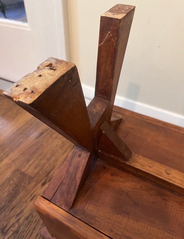 Vintage Handmade Pine Sewing Table Child’s Table Rustic Wood Early American TINY gallery