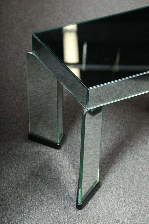 Art Deco Style Mirrored Table, Italy, 1980 gallery
