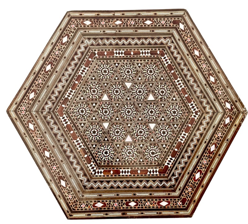 antique marquetry middle eastern table table gallery