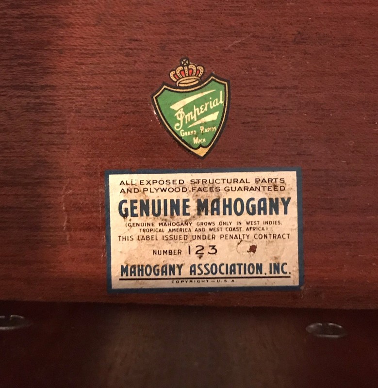 Antique Mahogany End Table/Nightstand from Imperial Furniture Co gallery