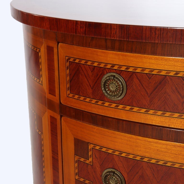 Pair Italian Hepplewhite Style Satinwood & Rosewood Inlaid Demilune Consoles gallery