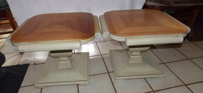 Cream Distressed Finish Pecan Pier Table by Thomasville (1 table) (PT-12) gallery