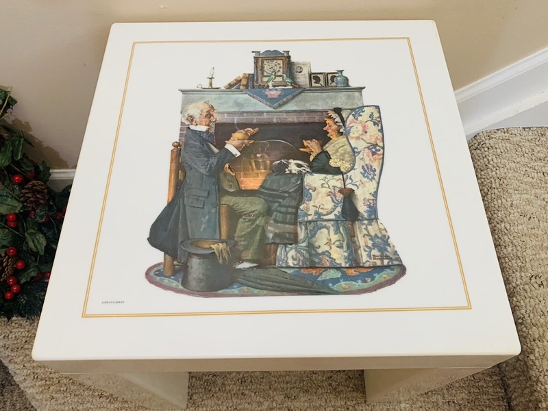Norman Rockwell End Coffee Table Seat Chair Portable ©️1972 C.P.C./DAC N.Y.- EUC gallery