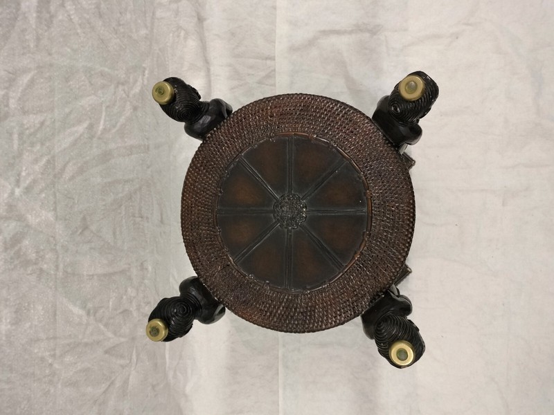 Mid 20th Century Wood Hand Carved Colonial Tribal Side Table From The Congo... gallery