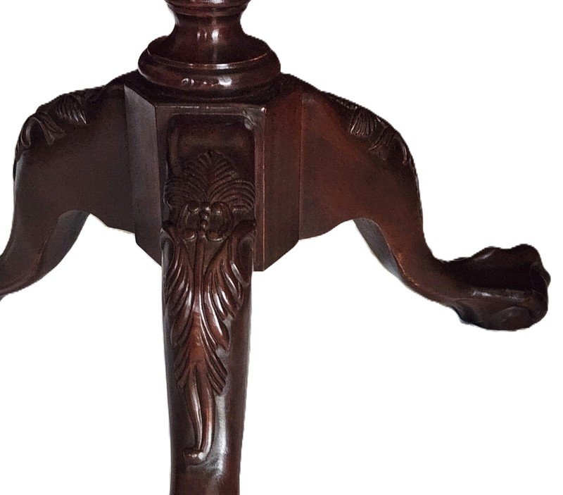 Tilt Top Tea Table, Ball & Claw, Vintage Chippendale Style, Cherry, Mah, 34" dia gallery