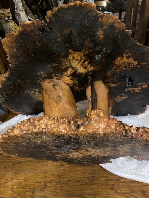 Vintage Live Burl Wood Coffee Table gallery