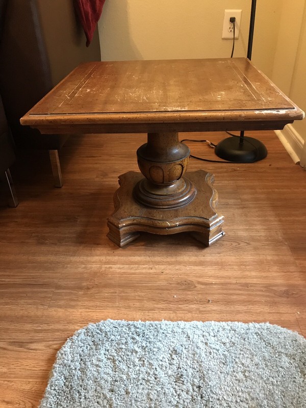 Weiman Pedestal Table Vintage Mid Century Flyspeck Finish gallery