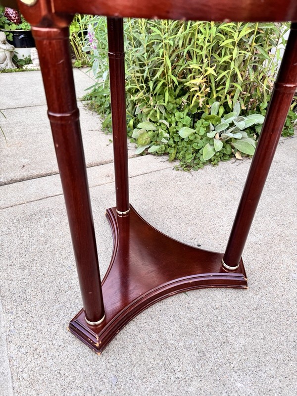 Mid 20th Century Regency Style Marble Pedestal Side Table from Bombay Company gallery