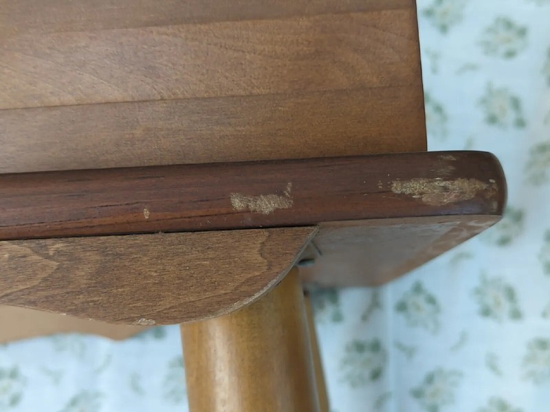 Mid Century Maple Formica Step End Table Side Table Screw Legs gallery