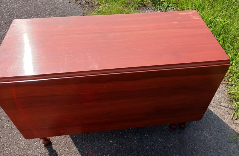 Antique American Sheraton Style Cherry Drop Leaf Dining Table Gate Leg gallery