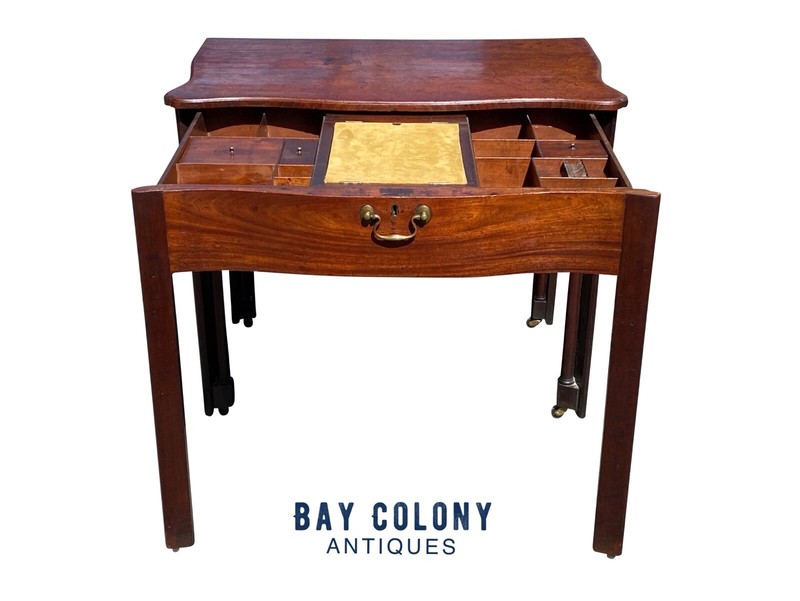 Antique Irish Chippendale Mahogany Writing Desk / Dressing Table - Lowboy gallery