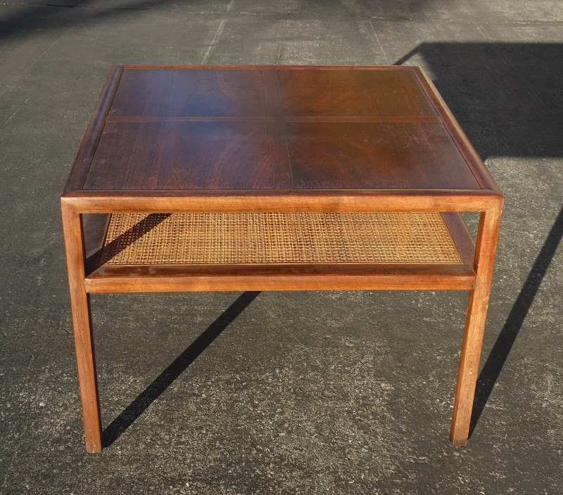 Vintage Baker Two Tier Cane End Table Side Table gallery