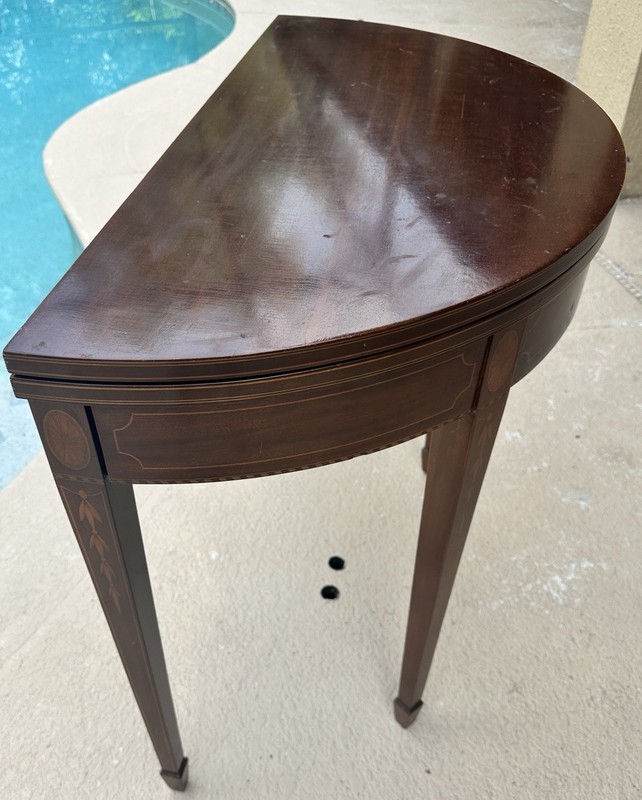 Antique Potthast Bros. Mahogany Inlaid Convertible Card / Game Table gallery