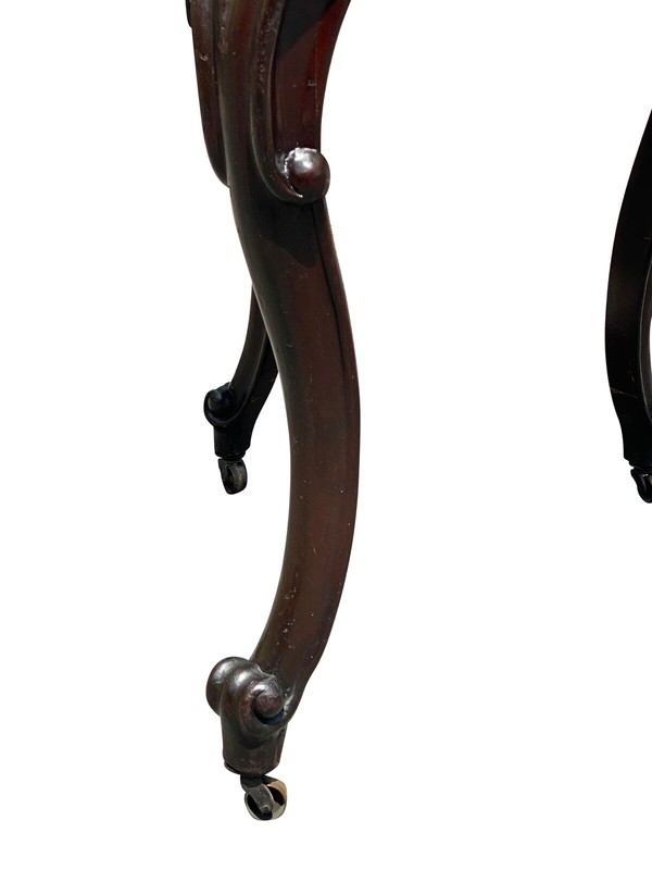 LATE 19TH CENTURY ANTIQUE VICTORIAN MARBLE TOP CARVED WALNUT OVAL PARLOR TABLE gallery