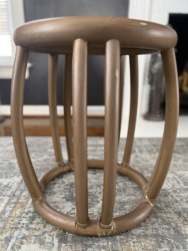 Vintage McGuire Rattan Drum Side Table or Stool gallery