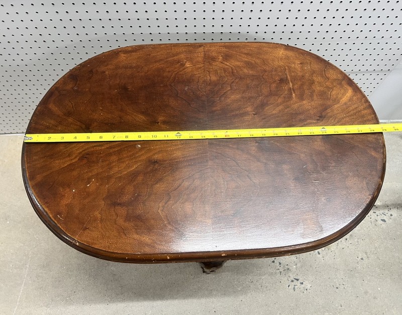 Victorian Walnut Oval Accent Table Carved Spindle Bobbin Legs - 03Z03N gallery