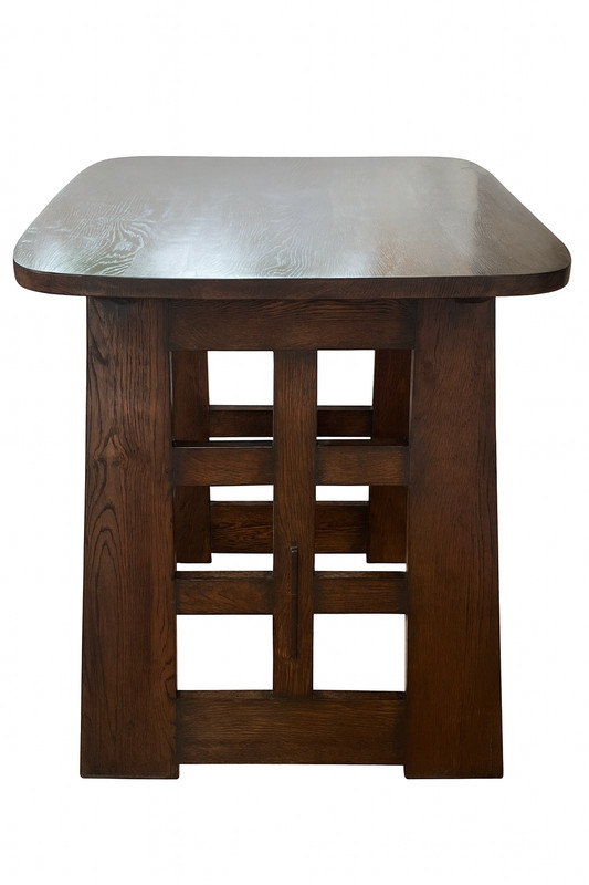 ANTIQUE ARTS & CRAFTS OAK LIBARY TABLE AFTER LIBMERT NO. 140 30"x23 5/8"x27"T gallery