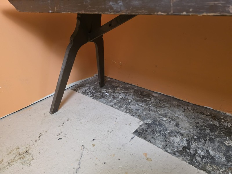 Antique 1900s Farmhouse Dining Table with Folding Legs, Rustic Country Kitchen gallery