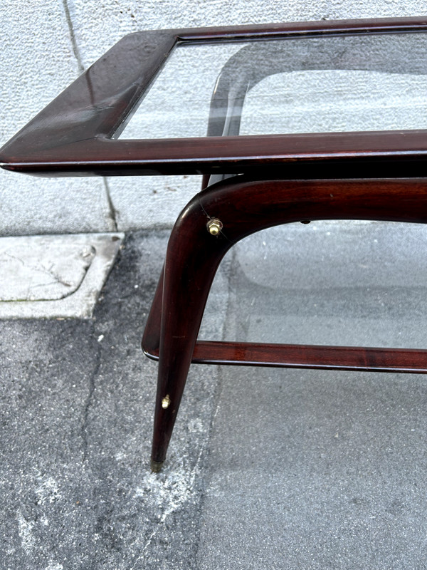 Table 50s Caesar Lacquer Ico Parisi Italian Design Wood Glass Coffee Table gallery