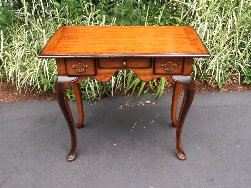Theodore Alexander Wood Side Table Low Boy With Drawers Queen Anne Legs