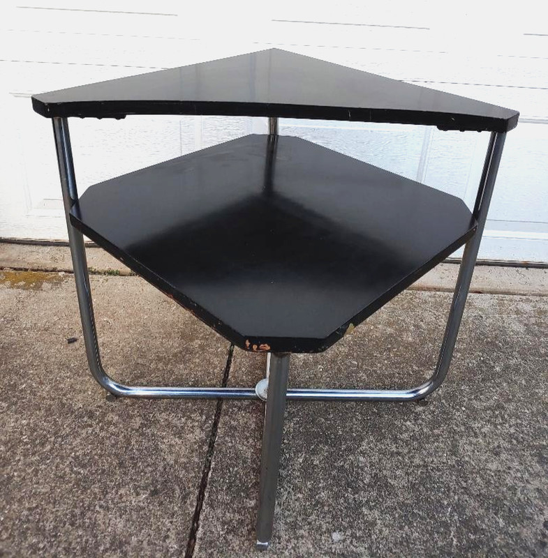 COOL BAUAUS MACHINE AGE ART DECO 2 TIER TABLE WOLFGANG HOFFMANN?, GILBERT ROHDE?