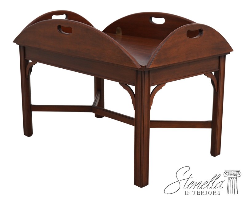67256: HENKEL HARRIS Cherry Chippendale Butler Coffee Table