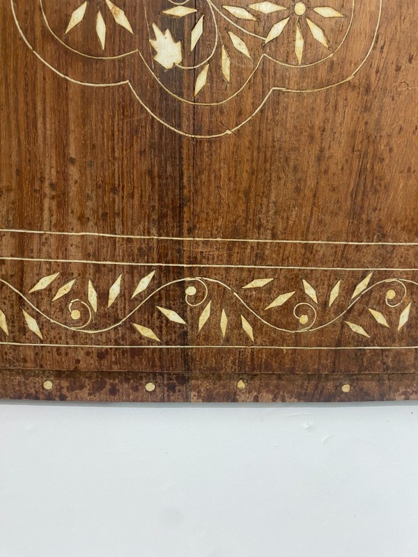 Vintage Anglo-Indian Bone Inlay Rosewood Panel - Decorative Table Top / Wall Art gallery