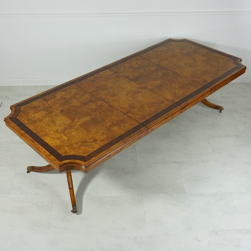 Beautiful 9' traditional Ash wood 2 pedestal formal dining table gallery