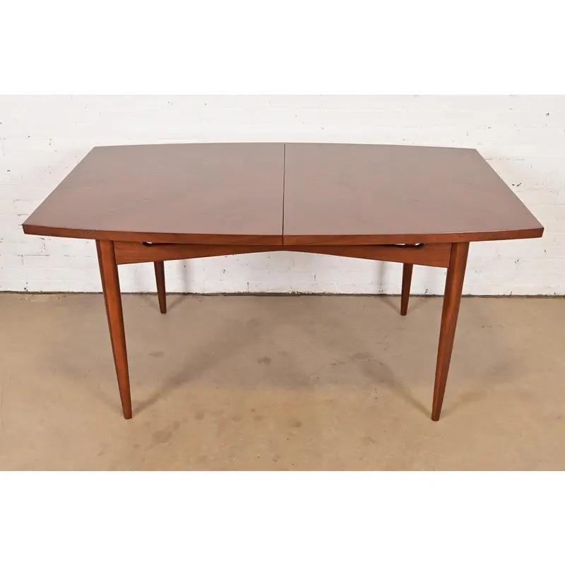Gio Ponti Style Mid-Century Modern Extension Dining Table, Newly Refinished gallery