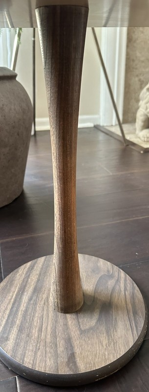 Mid-Century Atomic Walnut Tulip Side Table HTF gallery