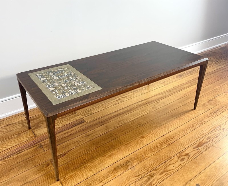 Severin Hansen for Soborg Rosewood & Tile Danish Mid Century Modern Coffee Table