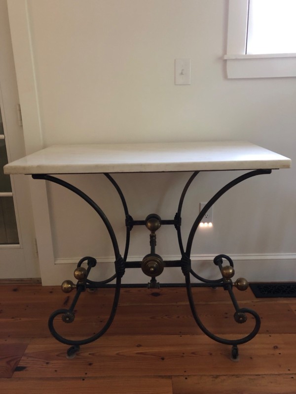 French marble Pasty table. 40 inches long, 23.1/4 deep and 33.5 high
