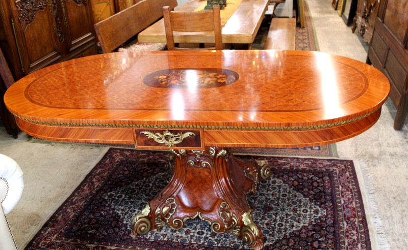 Italian Antique Princes Katia Style Inlaid Rosewood Dining Table gallery