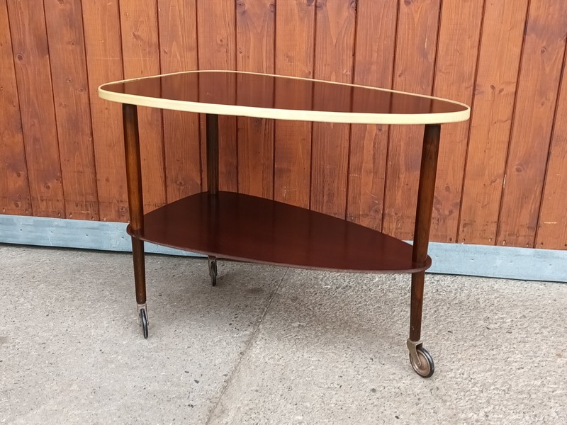 Serving Cart Tea Cart Wood 50s Table Rockabilly Side Table Mid Century Bar gallery
